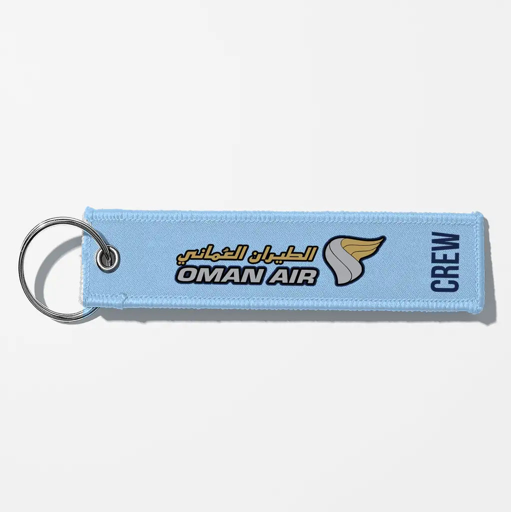 Oman Air Crew & Staff Tag Key Chains - Light Blue - Crew