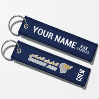 Thumbnail for Oman Air Crew & Staff Tag Key Chains - Navy Blue - Crew + Name