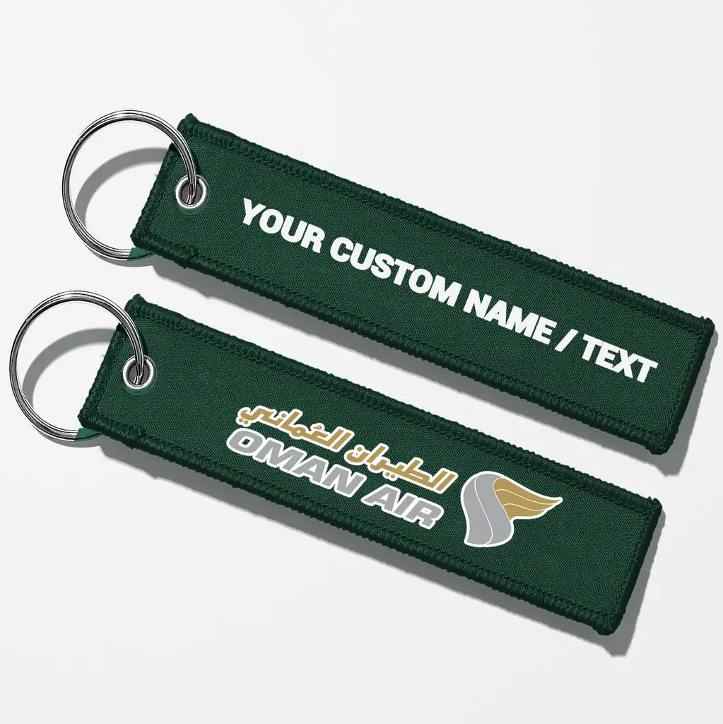 Oman Air Crew & Staff Tag Key Chains - Dark Green - Personalized
