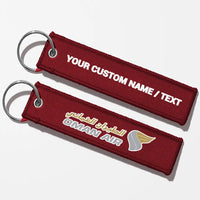 Thumbnail for Oman Air Crew & Staff Tag Key Chains - Dark Red - Personalized
