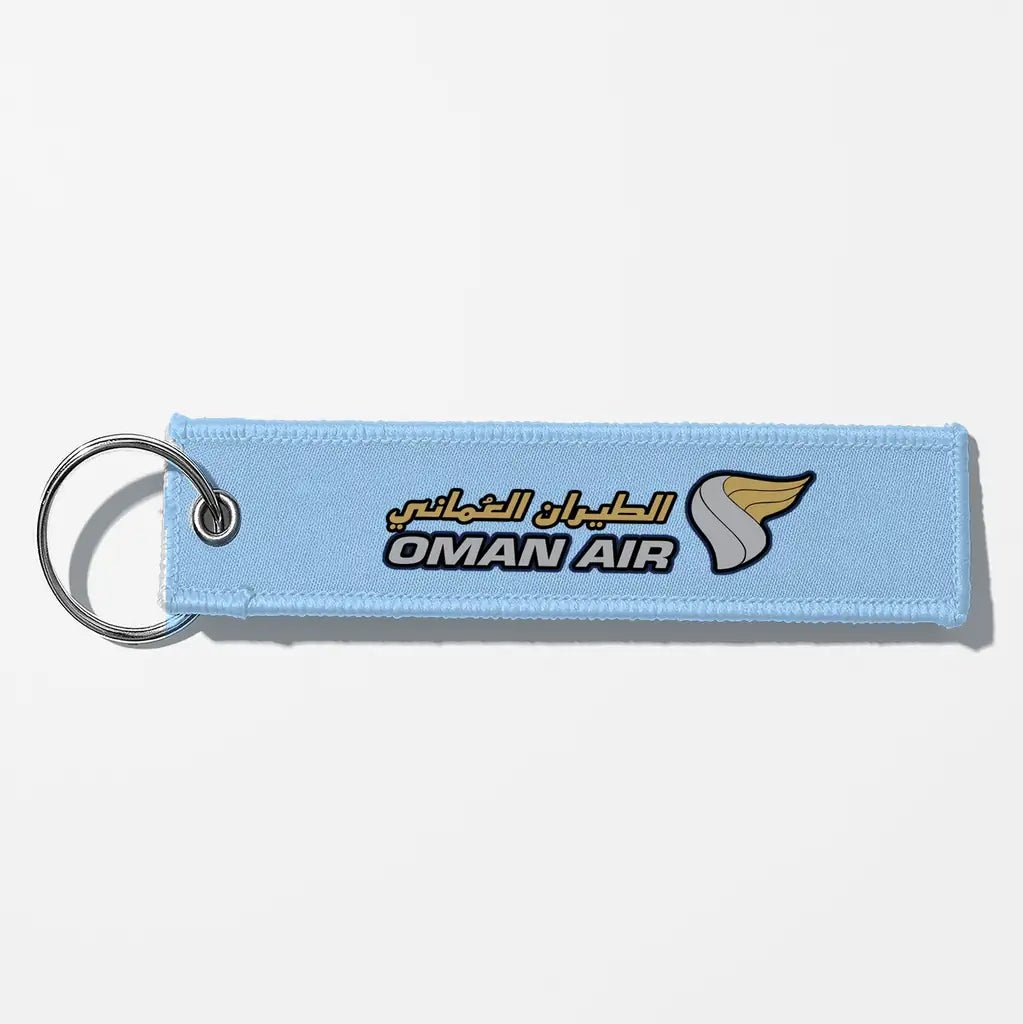 Oman Air Crew & Staff Tag Key Chains - Light Blue