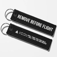Thumbnail for One Mile of Runway Will Take you Anywhere Aviator Key Chains - Black - Remove Before Flight