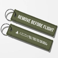 Thumbnail for One Mile of Runway Will Take you Anywhere Aviator Key Chains - Green Army - Remove Before Flight