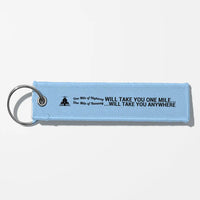Thumbnail for One Mile of Runway Will Take you Anywhere Aviator Key Chains - Light Blue