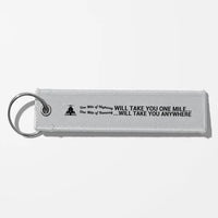 Thumbnail for One Mile of Runway Will Take you Anywhere Aviator Key Chains - Light Gray