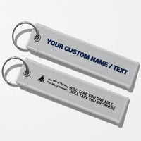 Thumbnail for One Mile of Runway Will Take you Anywhere Aviator Key Chains - Light Gray - Personalized