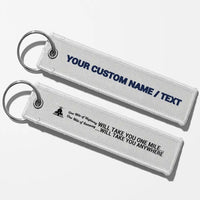 Thumbnail for One Mile of Runway Will Take you Anywhere Aviator Key Chains - White - Personalized