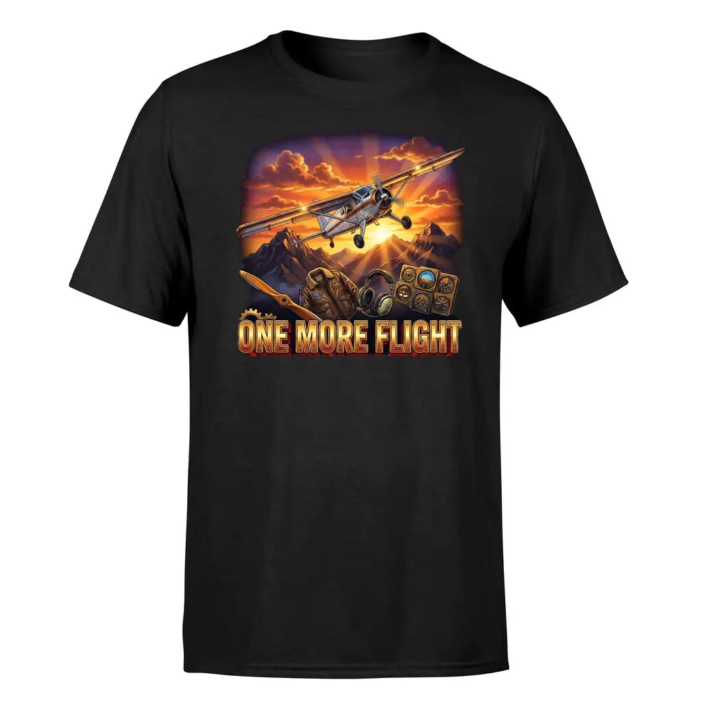 One More Flight design on black single side