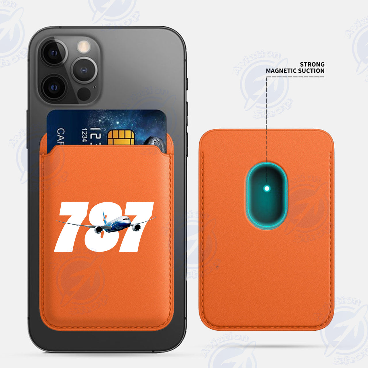 Super Boeing 787 iPhone Cases Magnetic Card Wallet