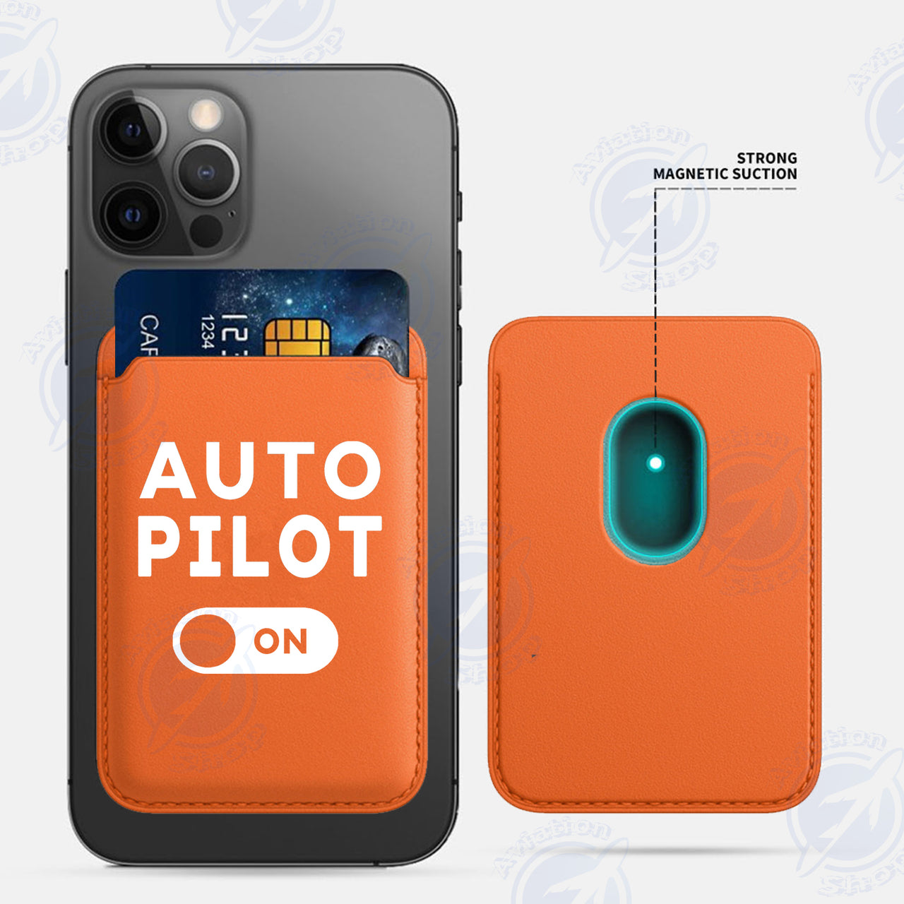 Auto Pilot ON iPhone Cases Magnetic Card Wallet
