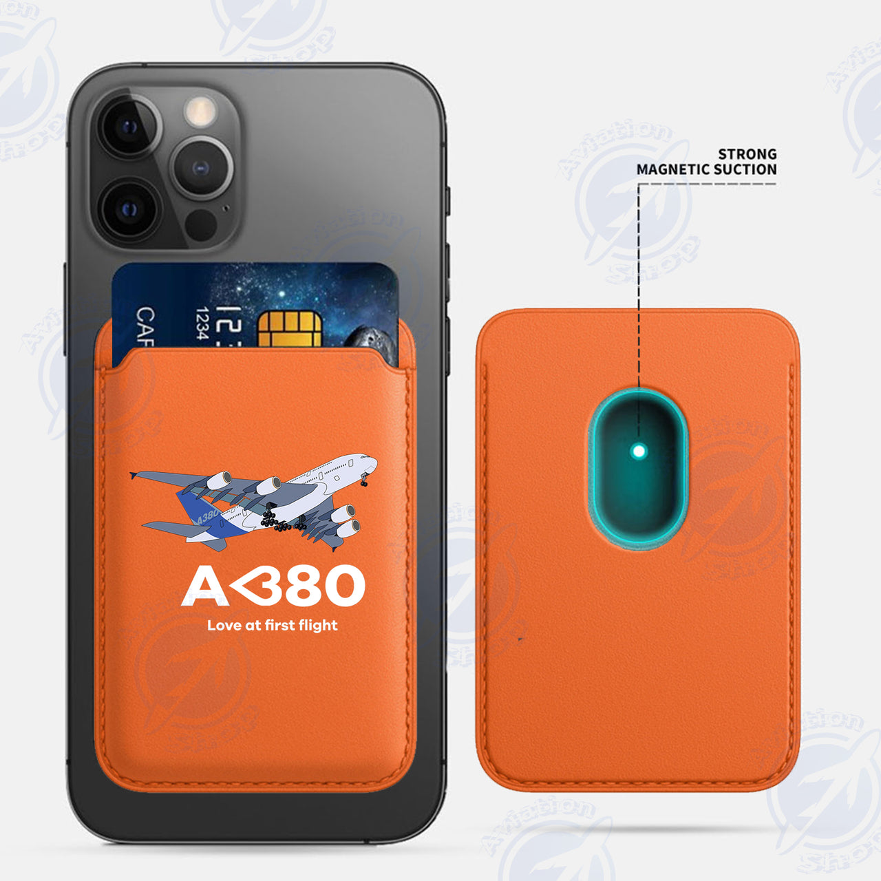 Airbus A380 Love at first flight iPhone Cases Magnetic Card Wallet