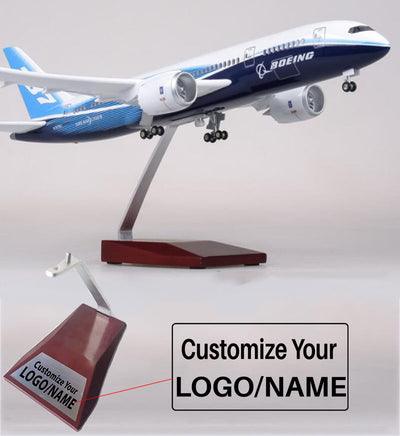 Side view of Original Dreamliner Livery Boeing 787 Airplane Model (1/130 Scale) aviation LED model airplane in diecast metal.
