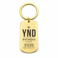 Thumbnail for Ottawa Gatineau Airport YND - Key Chain - Original Design - Gold