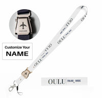 Thumbnail for Oulu City Series seat belt lanyard - white with name