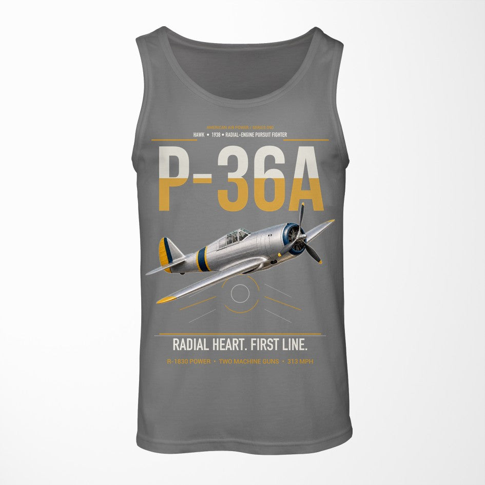 P-36A Hawk design on gray tank top