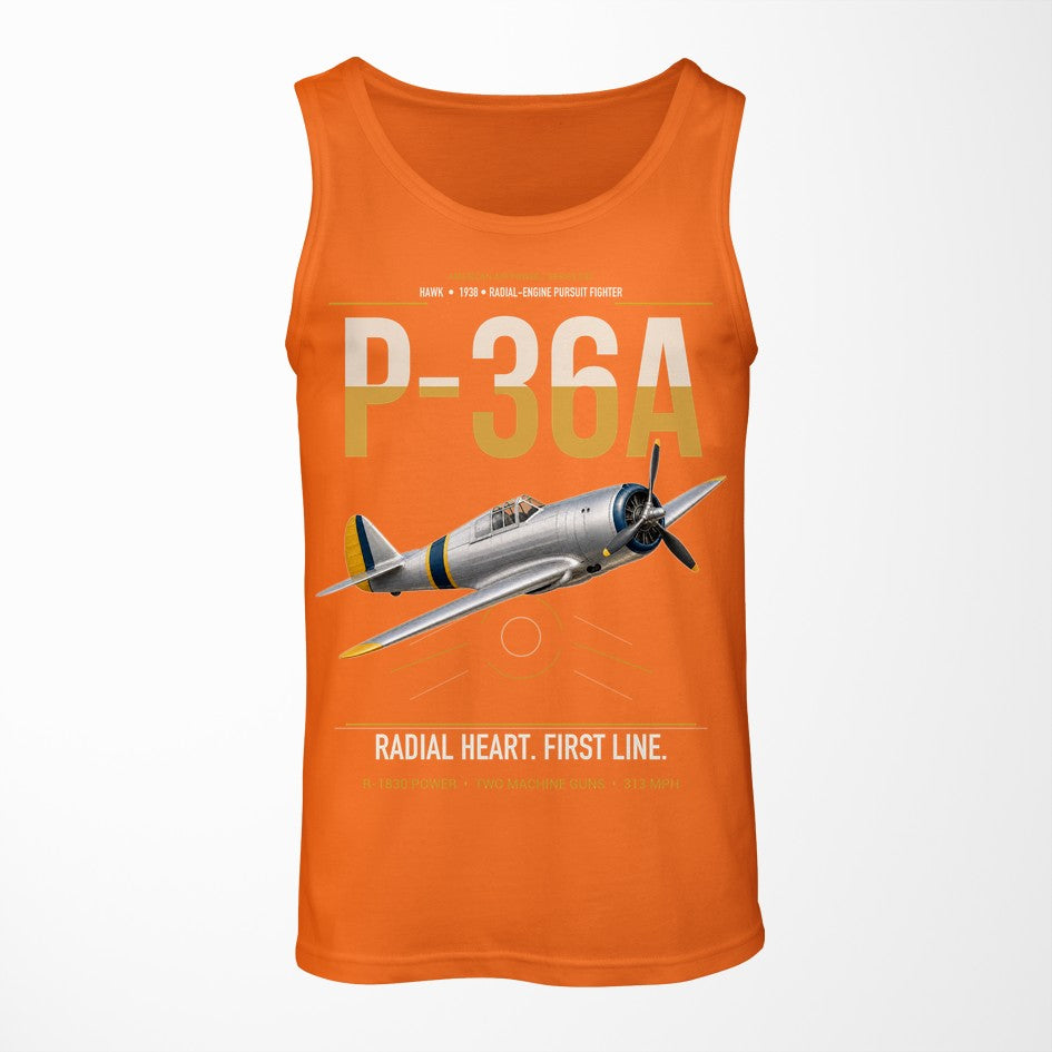 P-36A Hawk design on orange tank top