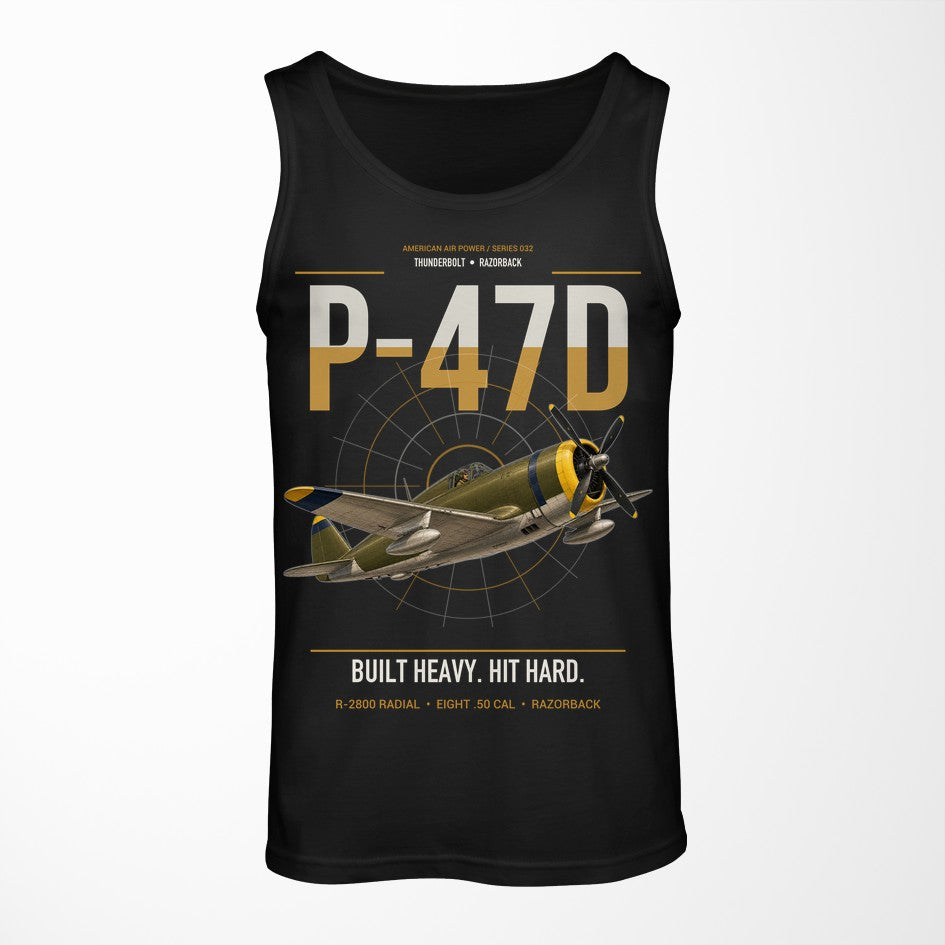 P-47D Thunderbolt Razorback design on black tank top