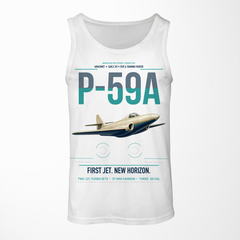P-59A Airacomet design on white tank top