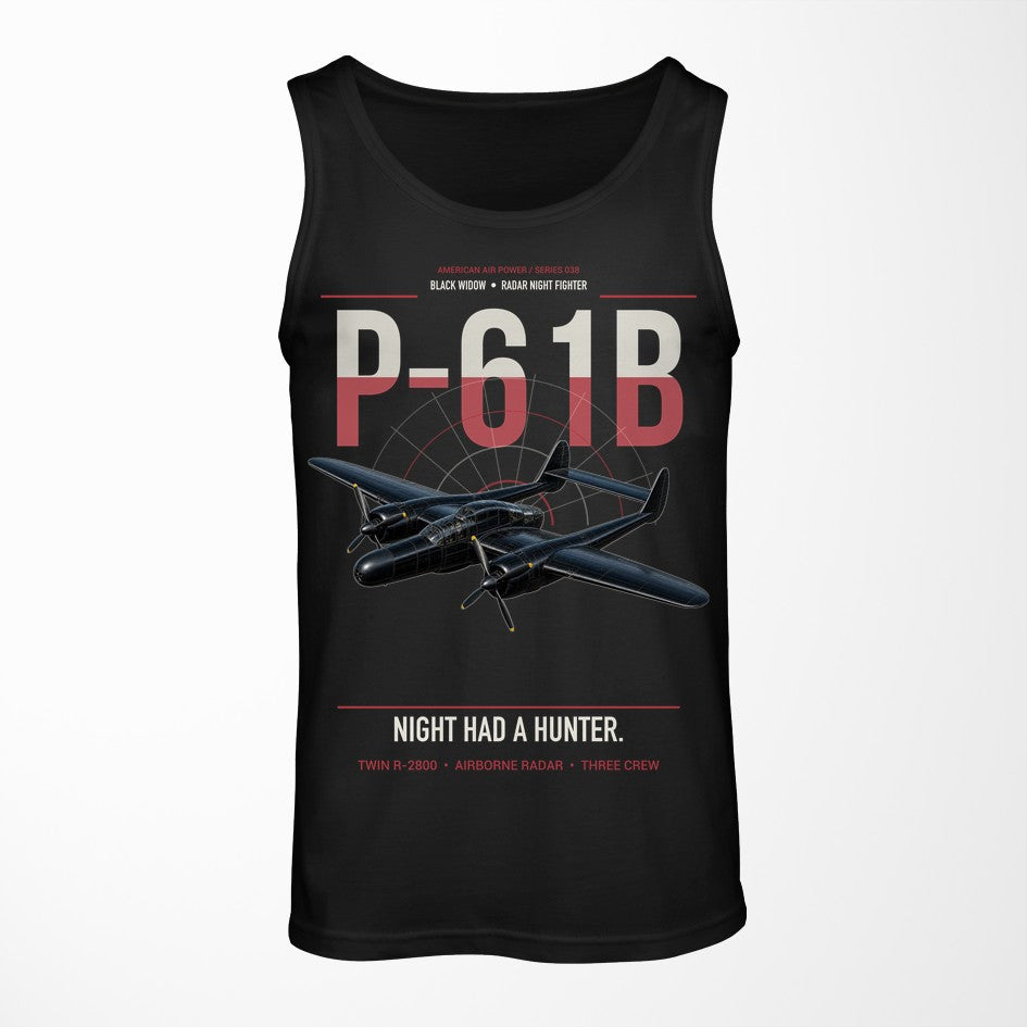 P-61B Black Widow design on black tank top