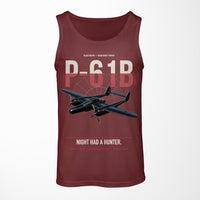 Thumbnail for P-61B Black Widow design on dark red tank top