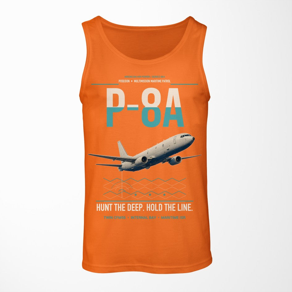 P-8A Poseidon design on orange tank top