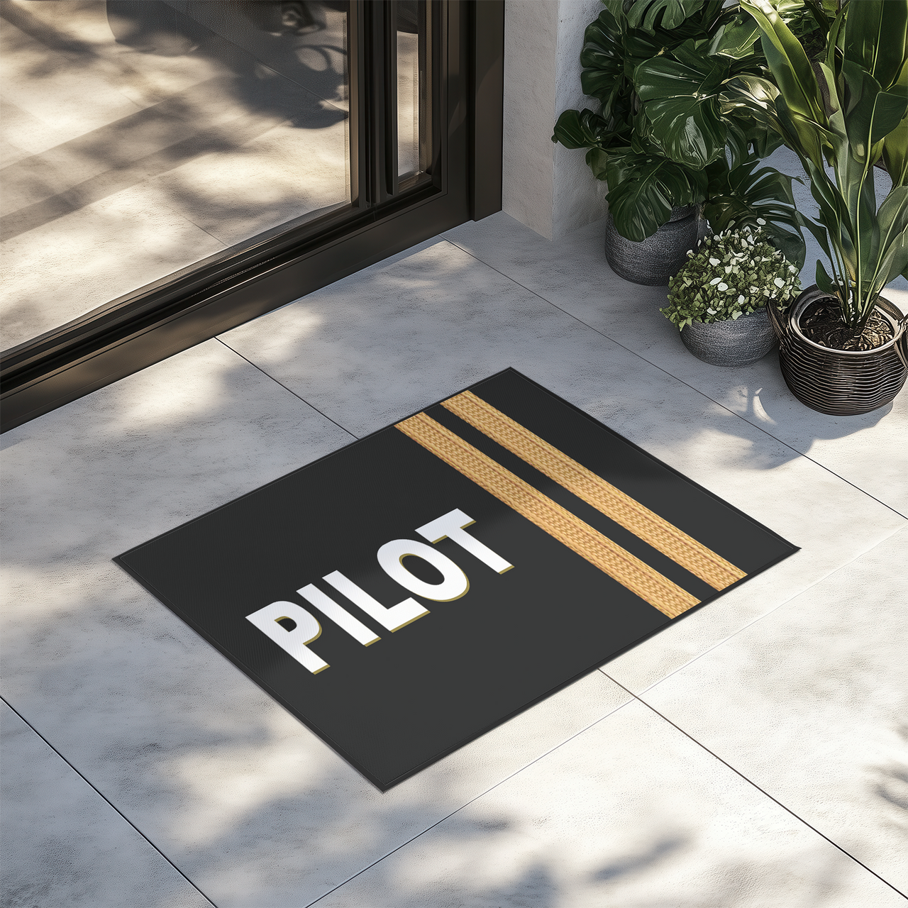 Pilot Text & Epaulettes (2 Lines) Designed Door Mats