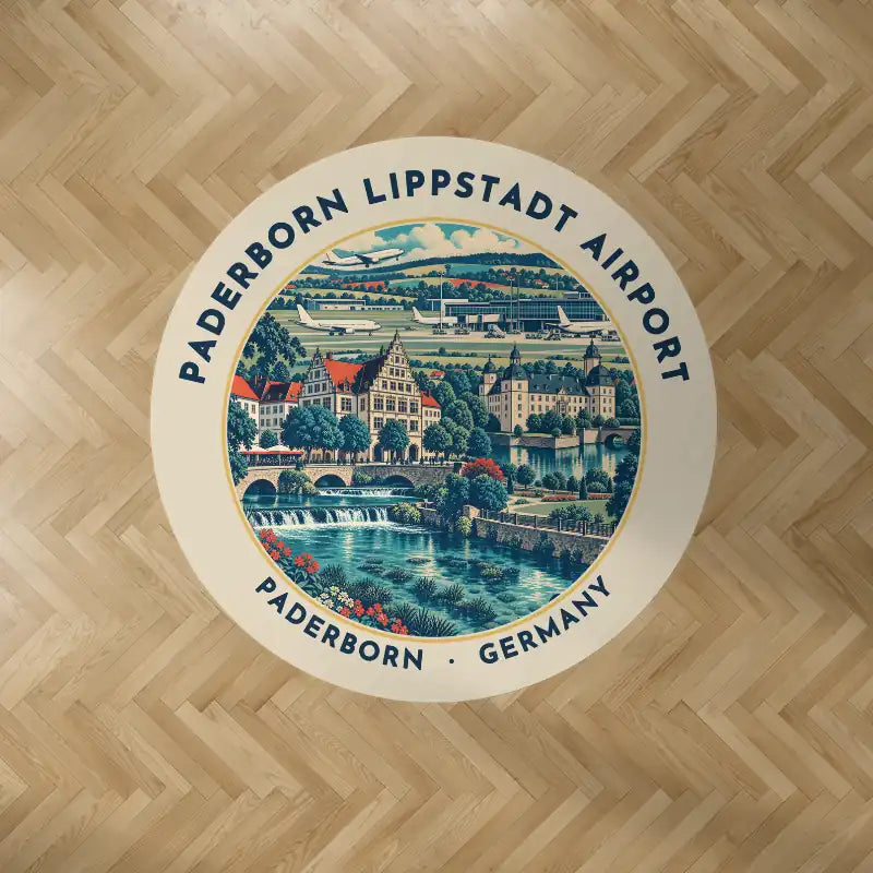 Paderborn Lippstadt Airport (PAD) Carpets - Carpet Round - Badge - Beige