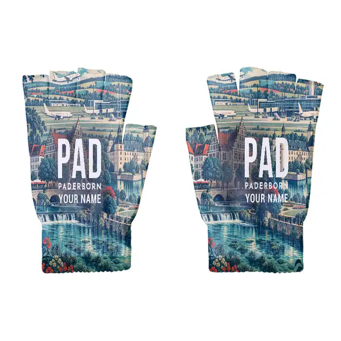 Paderborn Lippstadt Airport (PAD) Gloves - Gloves - Cut - 3D + Name
