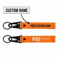 Thumbnail for Snohomish County Airport (Paine Field) (PAE) Hawk-Shaped Key Chains - Hawk Key Chain - Tag - Orange + NAME