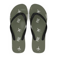 Thumbnail for Snohomish County Airport (Paine Field) (PAE) Slippers & Flip Flops - Slippers - Flip Flops - Pattern - Green Army