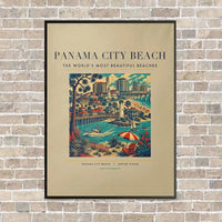 Thumbnail for PANAMA CITY BEACH - Poster - Canvas Framed - Beige