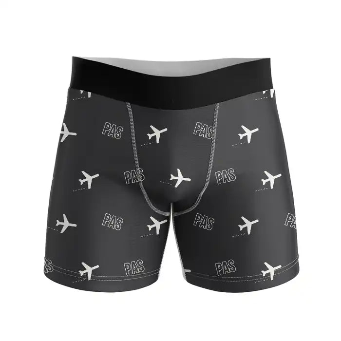 Paros National Airport (PAS) Men Boxers - Pattern - Black