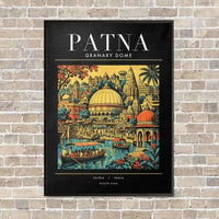 Thumbnail for PATNA - Poster - Canvas Framed - Black