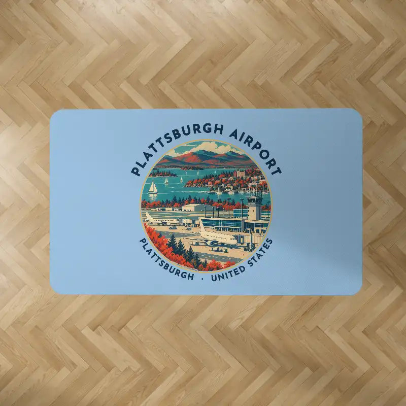 Plattsburgh International Airport (PBG) Carpets - Carpet Rectangle - Badge - Light Blue