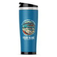 Thumbnail for Plattsburgh International Airport (PBG) Travel Mugs - Badge + Name - Stainless Steel (No Holder) - Light Blue