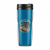 Thumbnail for Plattsburgh International Airport (PBG) Travel Mugs - Badge - Plastic (No Holder) - Light Blue