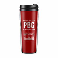 Thumbnail for Plattsburgh International Airport (PBG) Travel Mugs - Boarding Pass - Plastic (No Holder) - Red