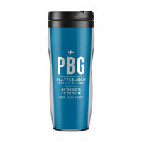Thumbnail for Plattsburgh International Airport (PBG) Travel Mugs - ID Tag - Plastic (No Holder) - Light Blue