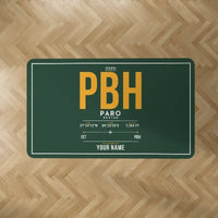 Thumbnail for Paro International Airport (PBH) Carpets - Carpet Rectangle - ID Tag + Name - Dark Green