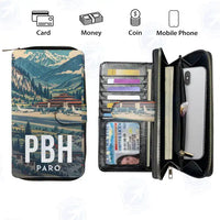Thumbnail for Paro International Airport (PBH) Leather Wallets - Zip Long Wallet - Scene