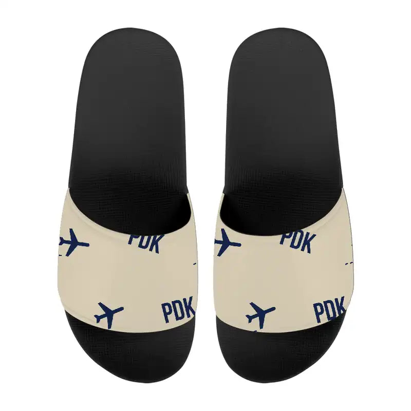 Atlanta DeKalb-Peachtree Airport (PDK) Slippers & Flip Flops - Slippers - Sport - Pattern - Beige