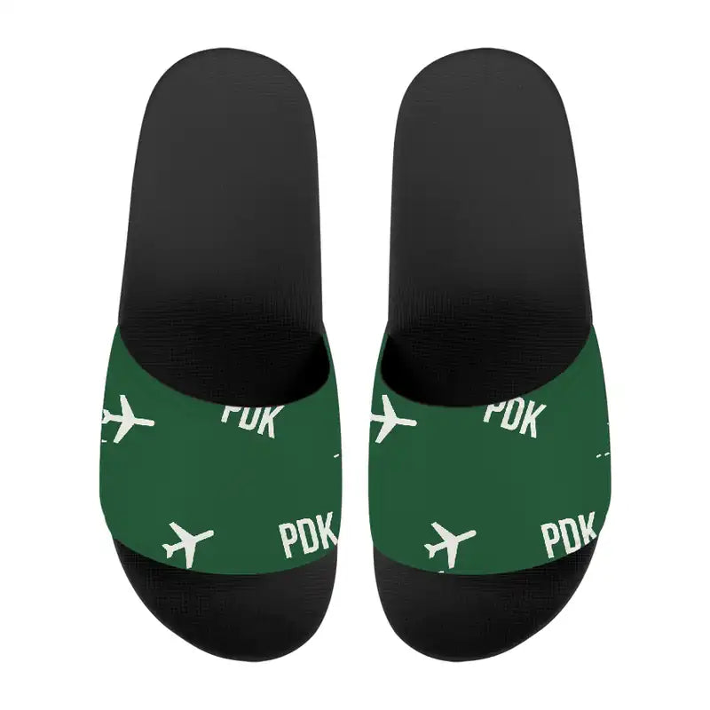 Atlanta DeKalb-Peachtree Airport (PDK) Slippers & Flip Flops - Slippers - Sport - Pattern - Green
