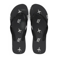 Thumbnail for João Paulo II Airport (PDL) Slippers & Flip Flops - Slippers - Flip Flops - Pattern - Black