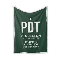 Thumbnail for Eastern Oregon Regional Airport (PDT) Bedding Sets & Blankets - Blanket - ID Tag - Dark Green