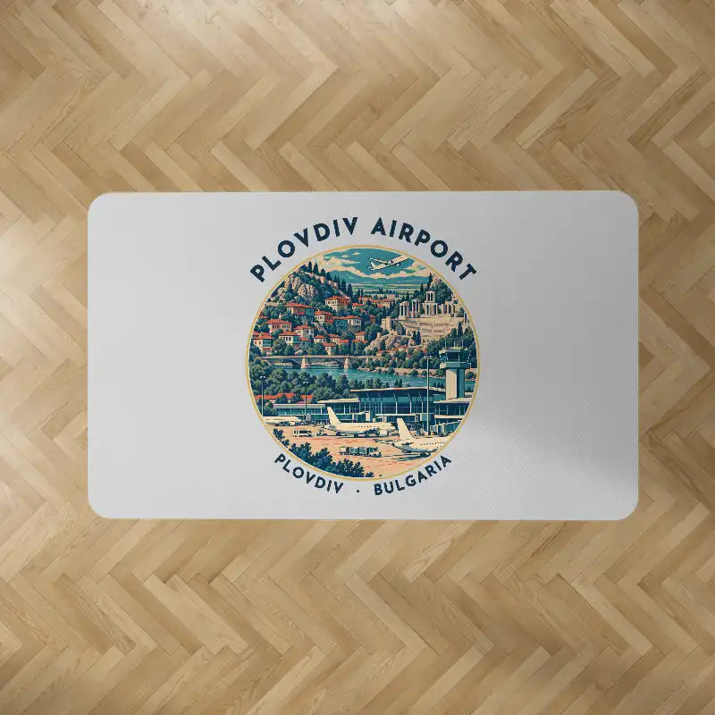 Plovdiv Airport (PDV) Carpets - Carpet Rectangle - Badge - Light Gray