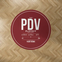 Thumbnail for Plovdiv Airport (PDV) Carpets - Carpet Round - ID Tag + Name - Dark Red