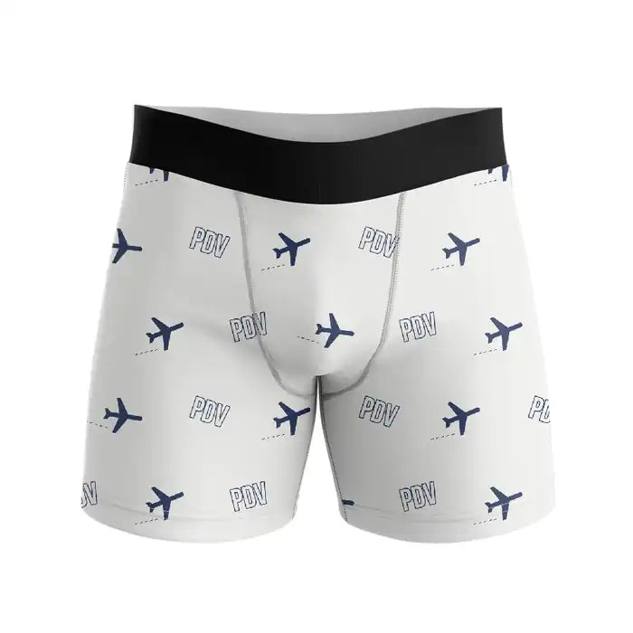 Plovdiv Airport (PDV) Men Boxers - Pattern - White