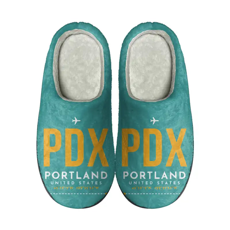 Portland International Airport (PDX) Slippers & Flip Flops - Slippers - Cotton - Code - Same - Turquoise