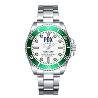 Thumbnail for Portland International Airport (PDX) Aviator Watches - Classic - White - Premium Diver - Green