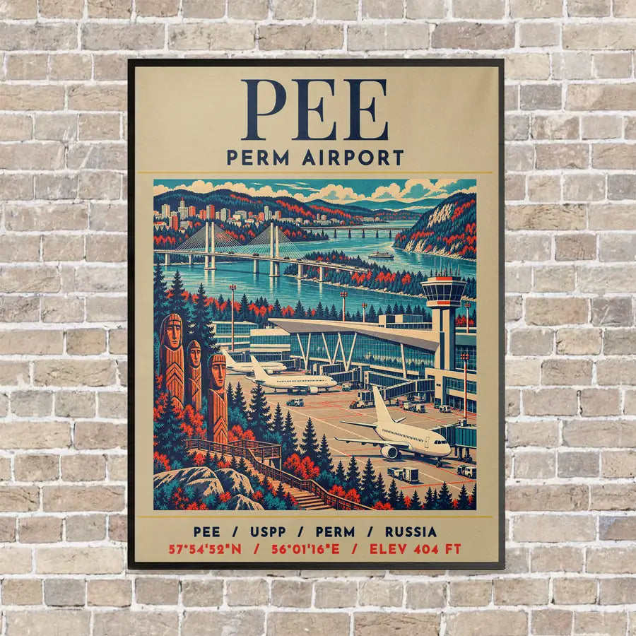 PEE - Poster - Canvas Framed - Beige
